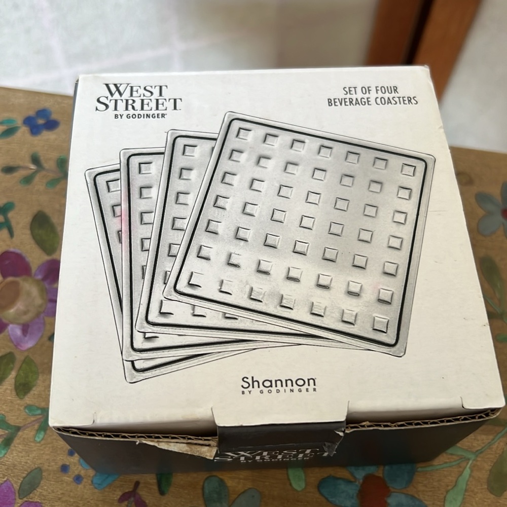 West Street By Godinger Set of Four Beverage Coasters